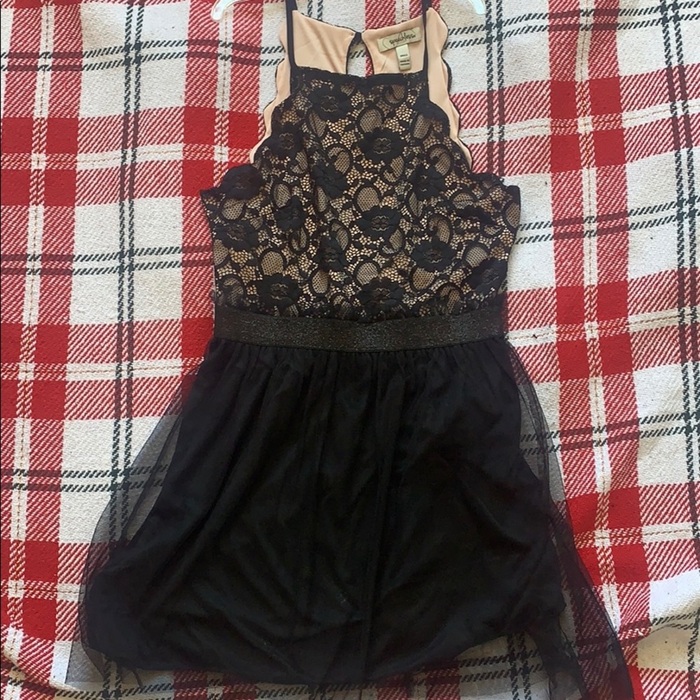 Top laced pink/ black dress